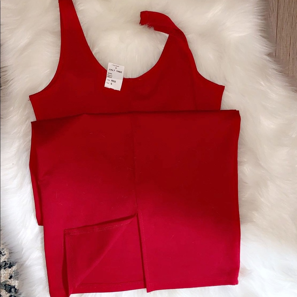 Red midi dress with tags